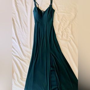 Forest green formal dress with cross back Morgan and co size 1